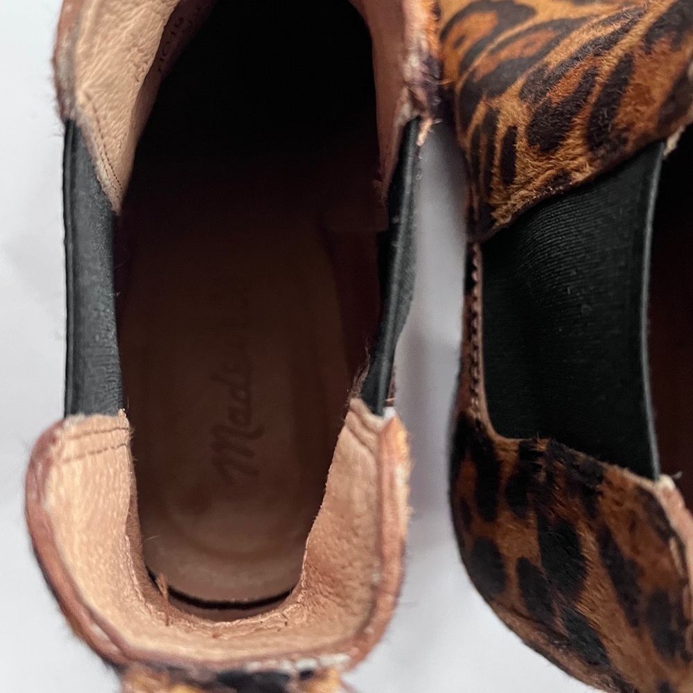 Madewell Regan Leopard Print Calf Hair Chelsea Ankle Boots Size 6 - Picture 10 of 12